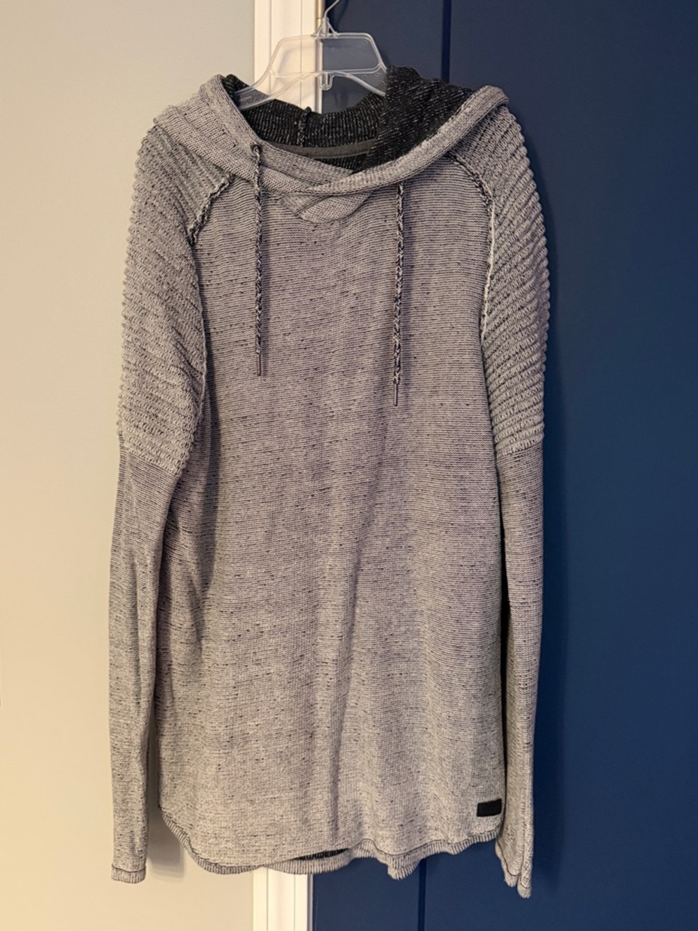 Buckle Men's Heather Gray Knit Hooded Sweater